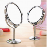 Iron-carbon Alloy Makeup Mirror Glass Silver Double Cosmetic Mirror Oval Mirror